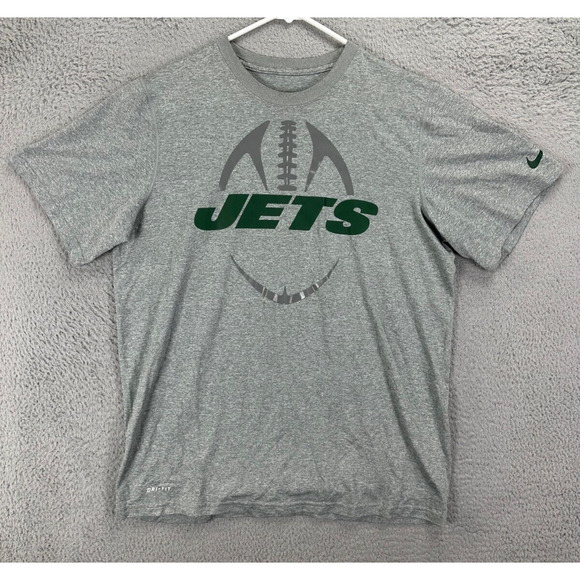 Nike Other - Nike Shirt Adult Large L Gray Dri-Fit New York Jets Tee NFL Football Team Mens